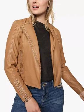 Mos Mosh - Metha Leather Jacket Chipmunk Tan