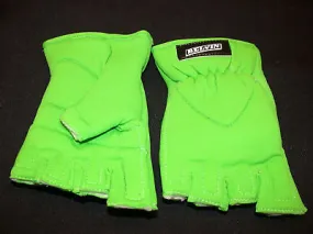 MOUNTAIN BIKE OR ANY BIKE NEON GREEN FINGERLESS CYCLING GLOVES MEDUIM SIZE GREEN