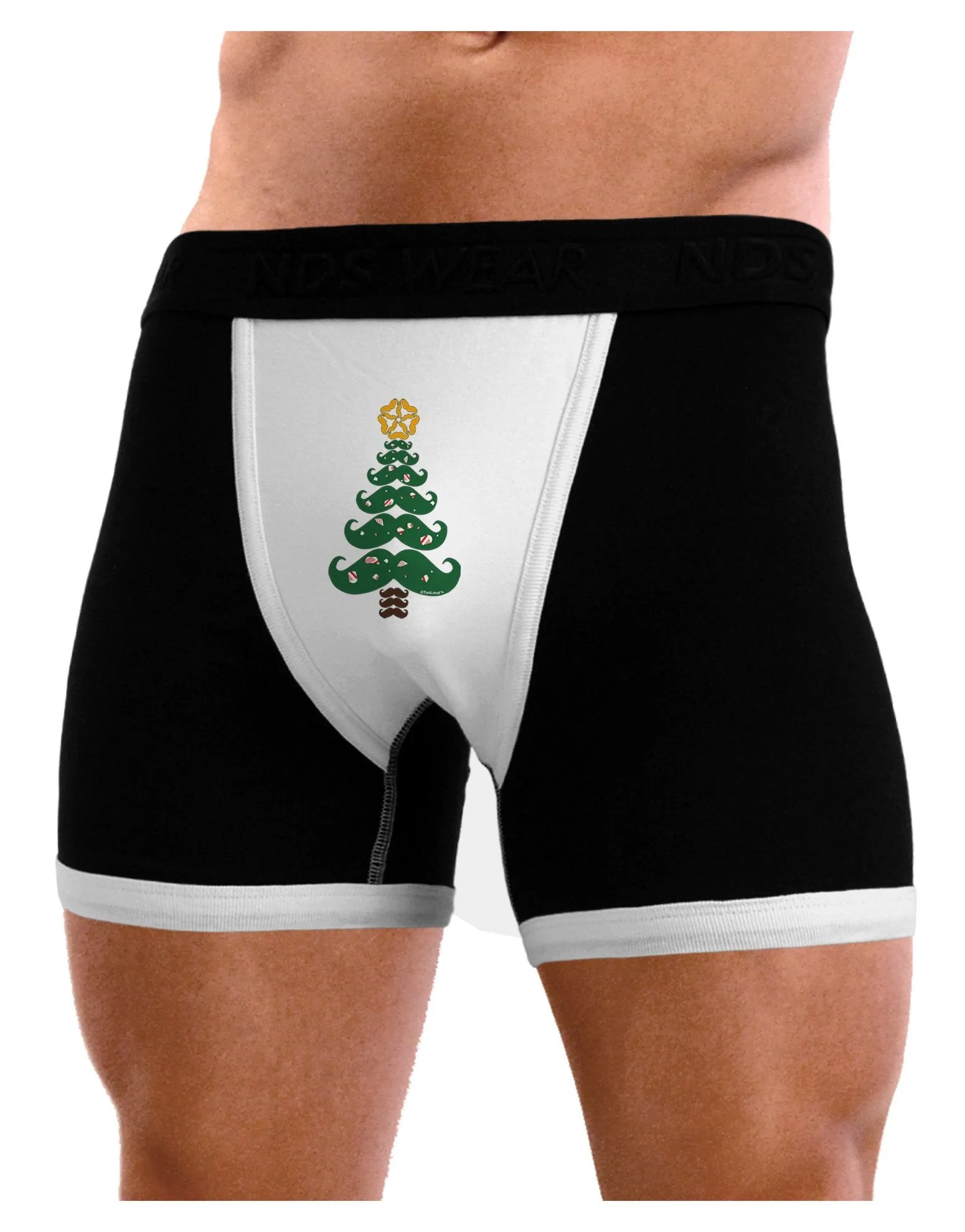 Mustache Christmas Tree Mens Boxer Brief Underwear