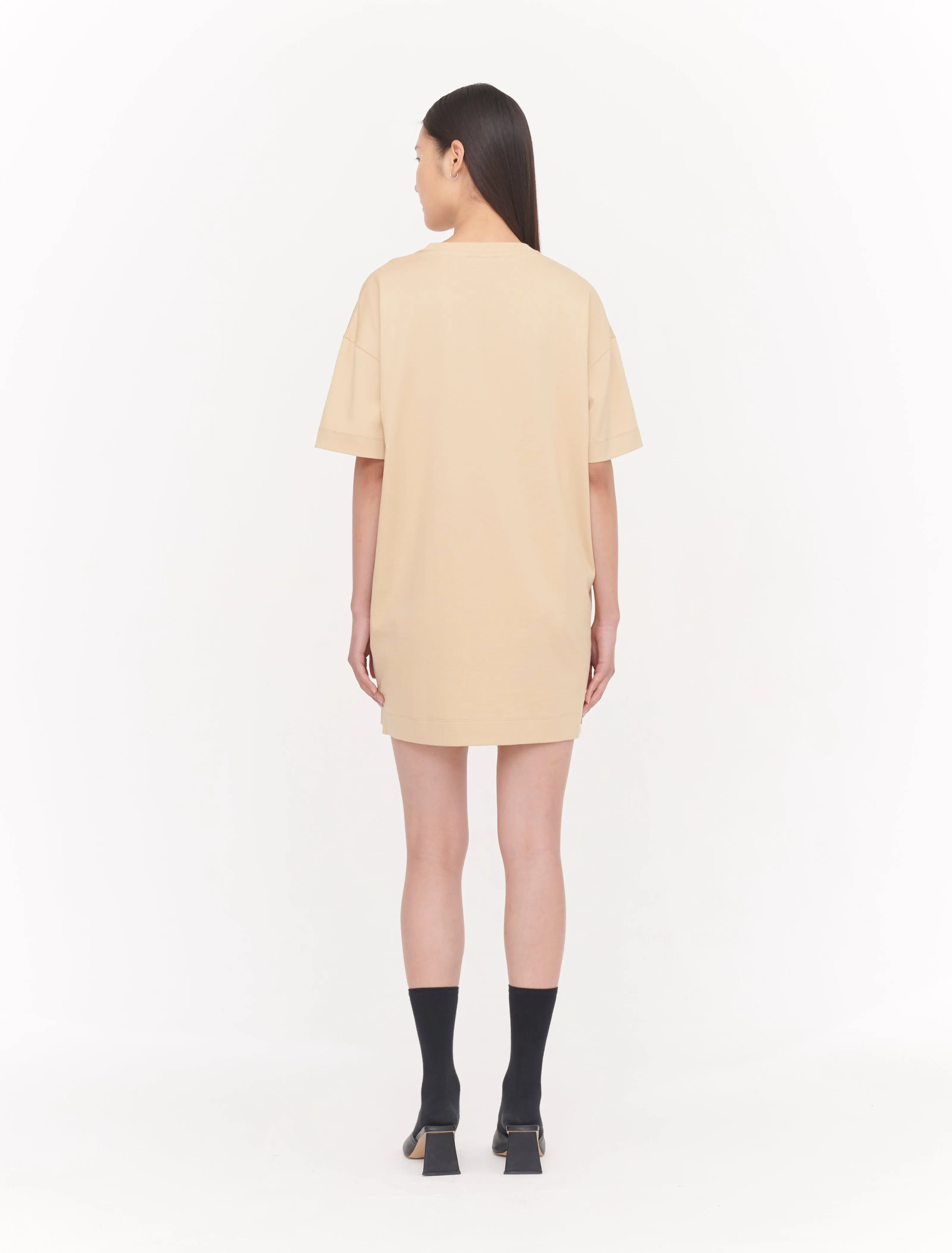 Natalie T-Shirt Dress in Warm Sand