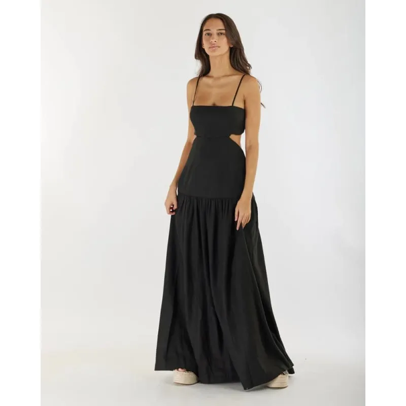 Nathalie Linen Maxi Dress | Black