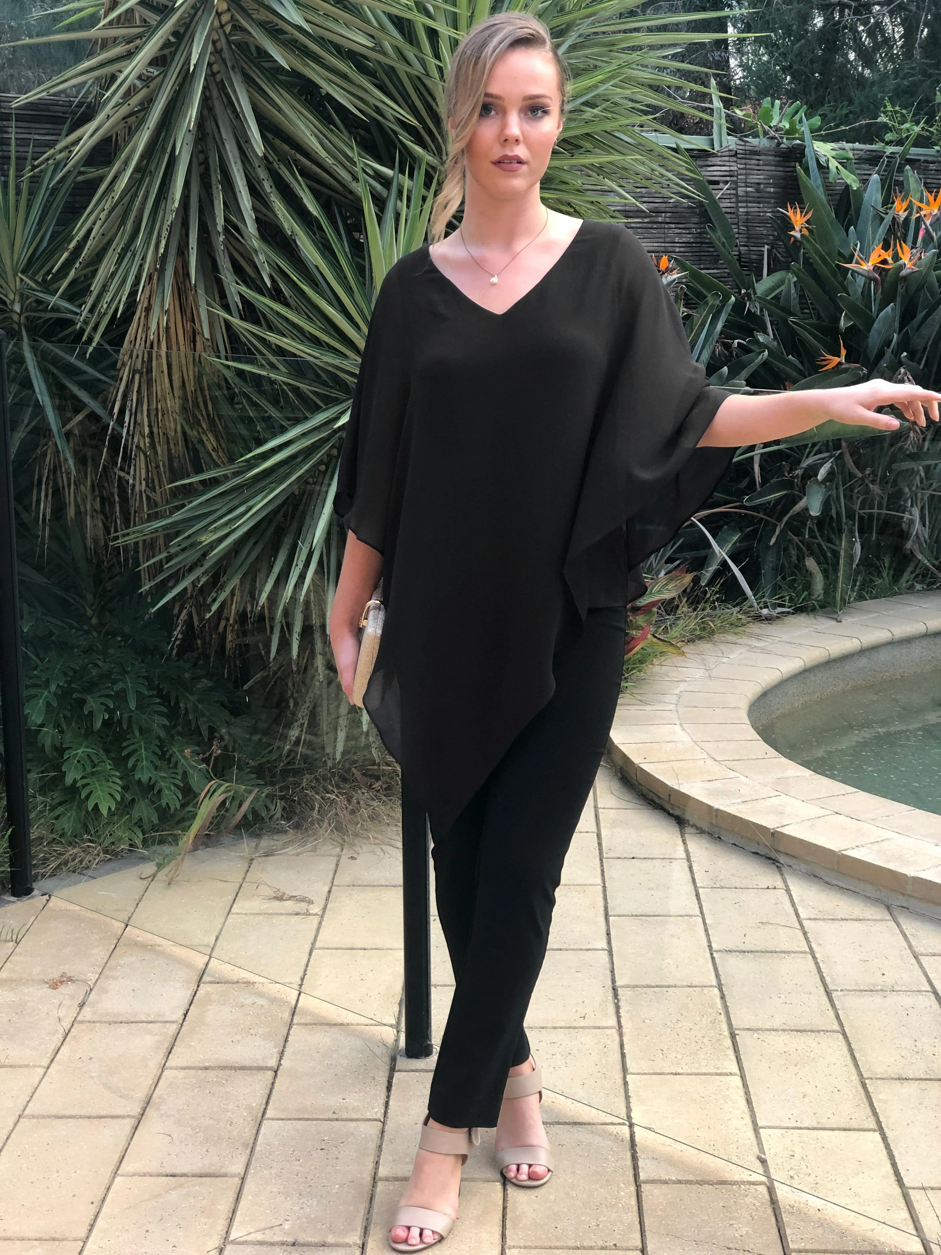 Nessa Black Evening Top