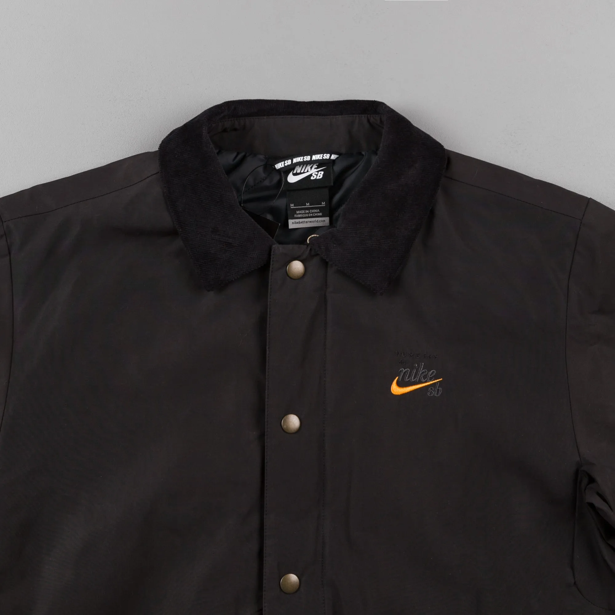 Nike SB x Numbers Coaches Jacket - Black / Vivid Orange