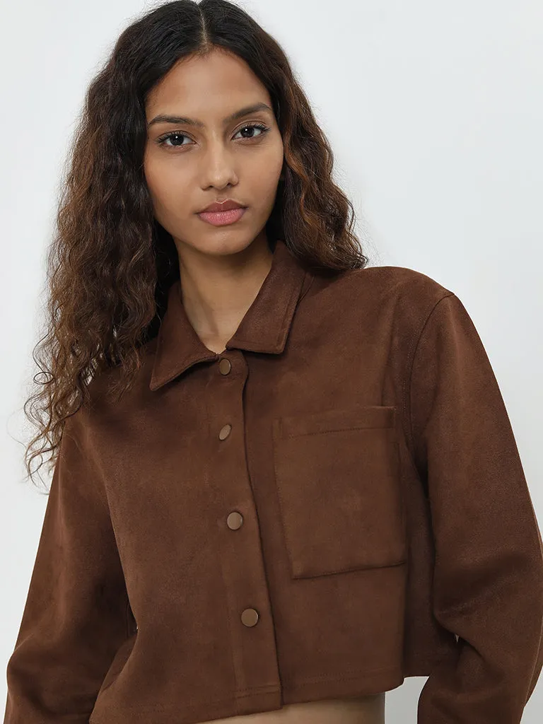 Nuon Tan Faux Suede Jacket