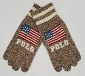 Nwt Polo Ralph Lauren Khaki American Flag Gloves