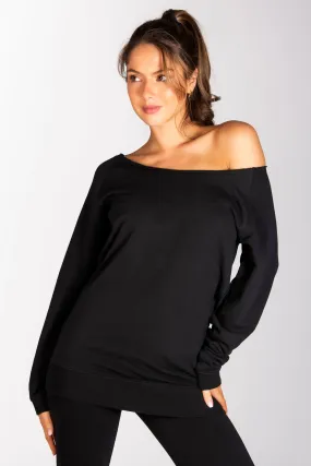 Off Shoulder Longline Sweat Top