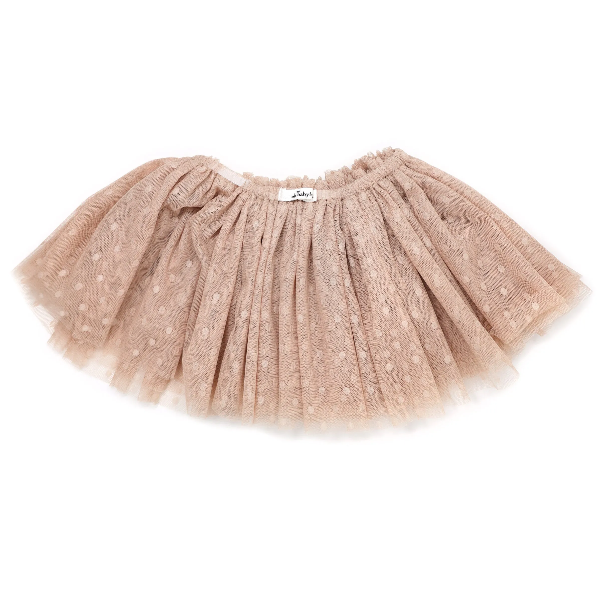 oh baby! Dotted Mesh Frill Tutu Skirt - Clay