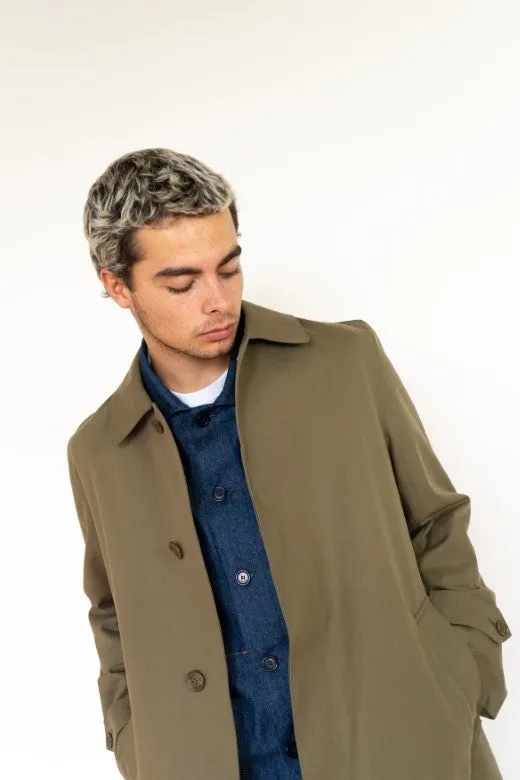 Olive Green Mack Coat for Men