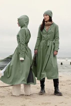 OLIVE ICONIC RAINCOAT - recycled materials