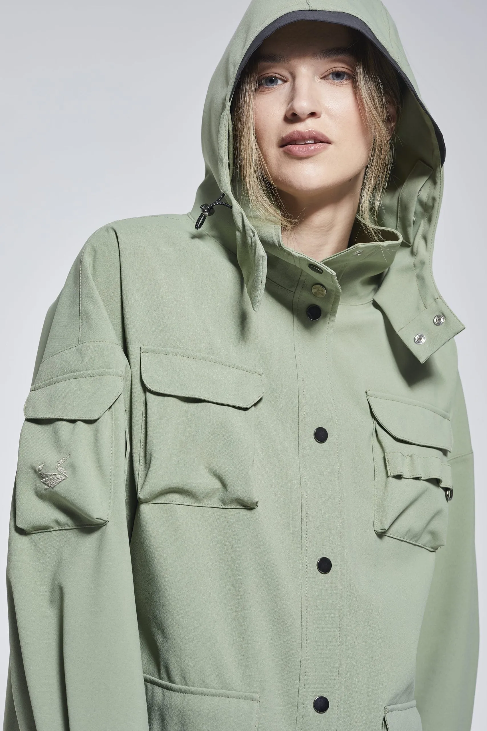 OLIVE MARILA RAINCOAT - recycled materials