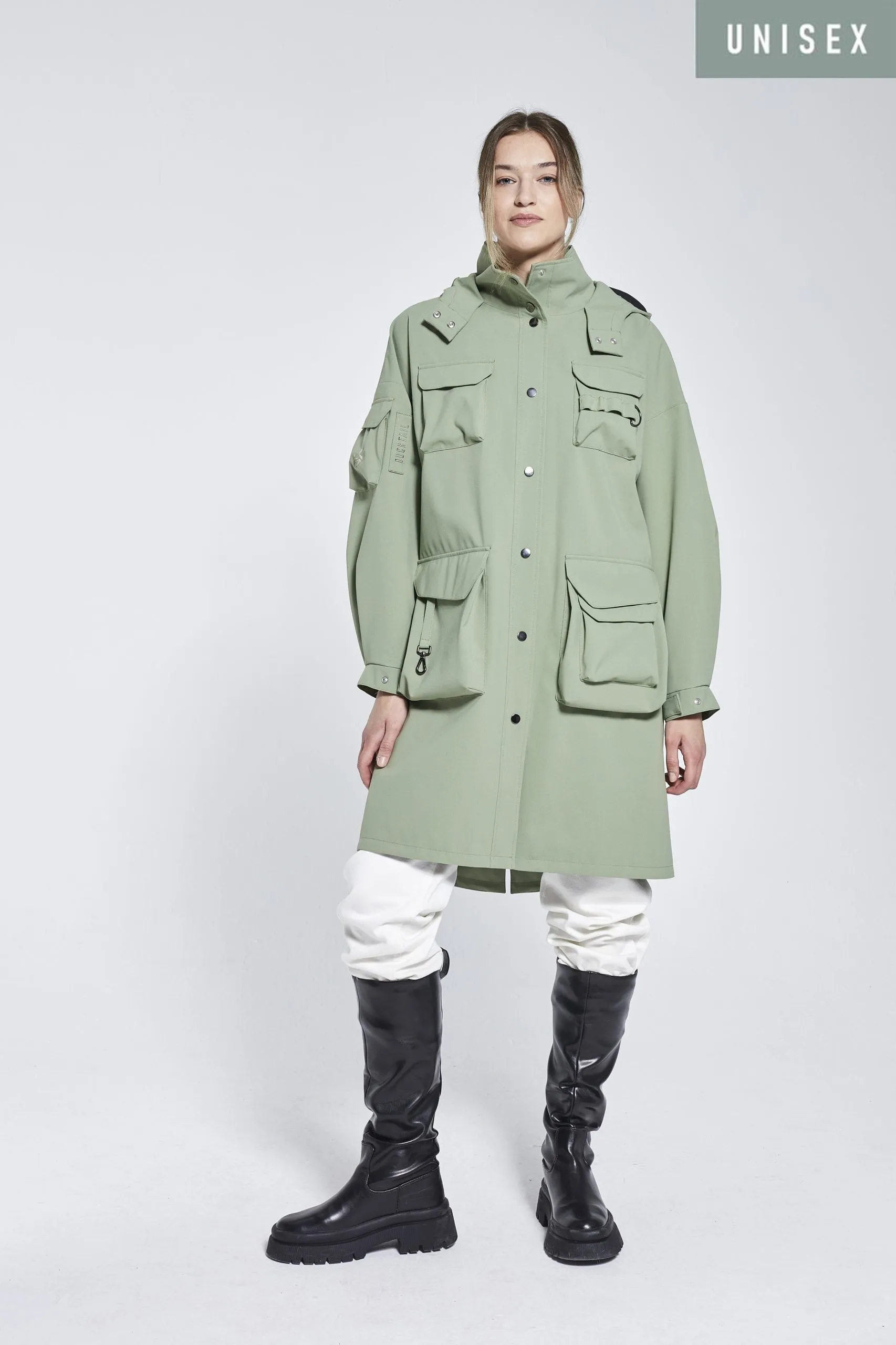 OLIVE MARILA RAINCOAT - recycled materials