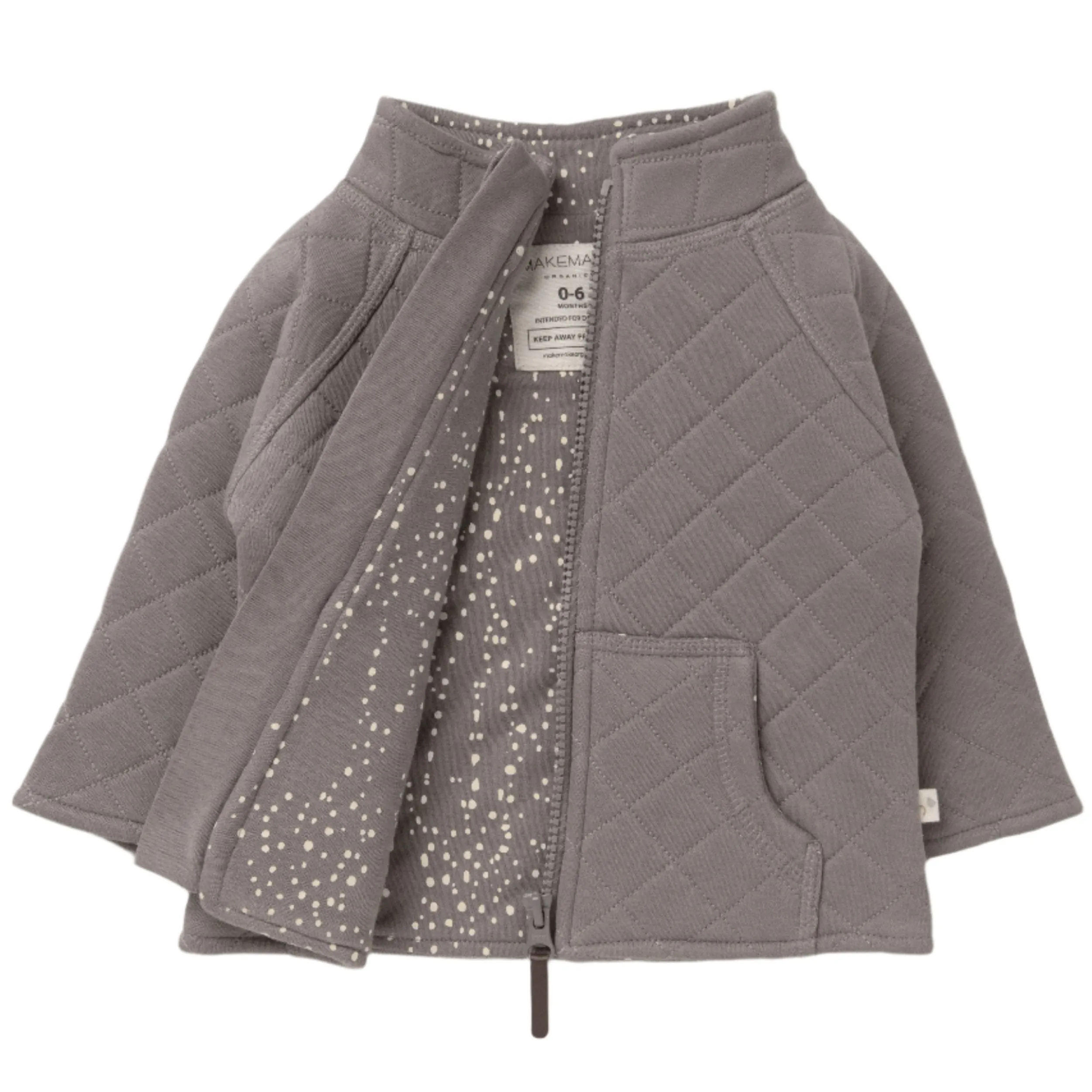 Organic Kids Merino Wool Zip Jacket - Truffle