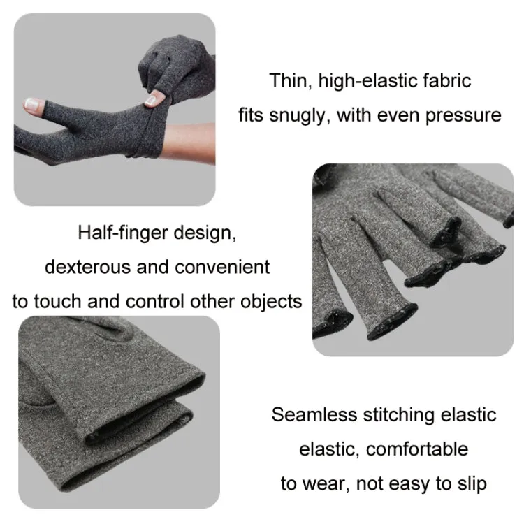 Outdoor Half Finger Joint Care Compression Cycling Gloves, Size: S(Gray)