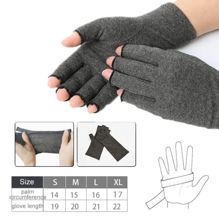 Outdoor Half Finger Joint Care Compression Cycling Gloves, Size: S(Gray)