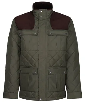 Padbury diamond quilt jacket | Dark Khaki