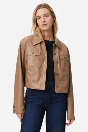 Paige Fenwick Jacket in Burnt Sugar Faux Leather