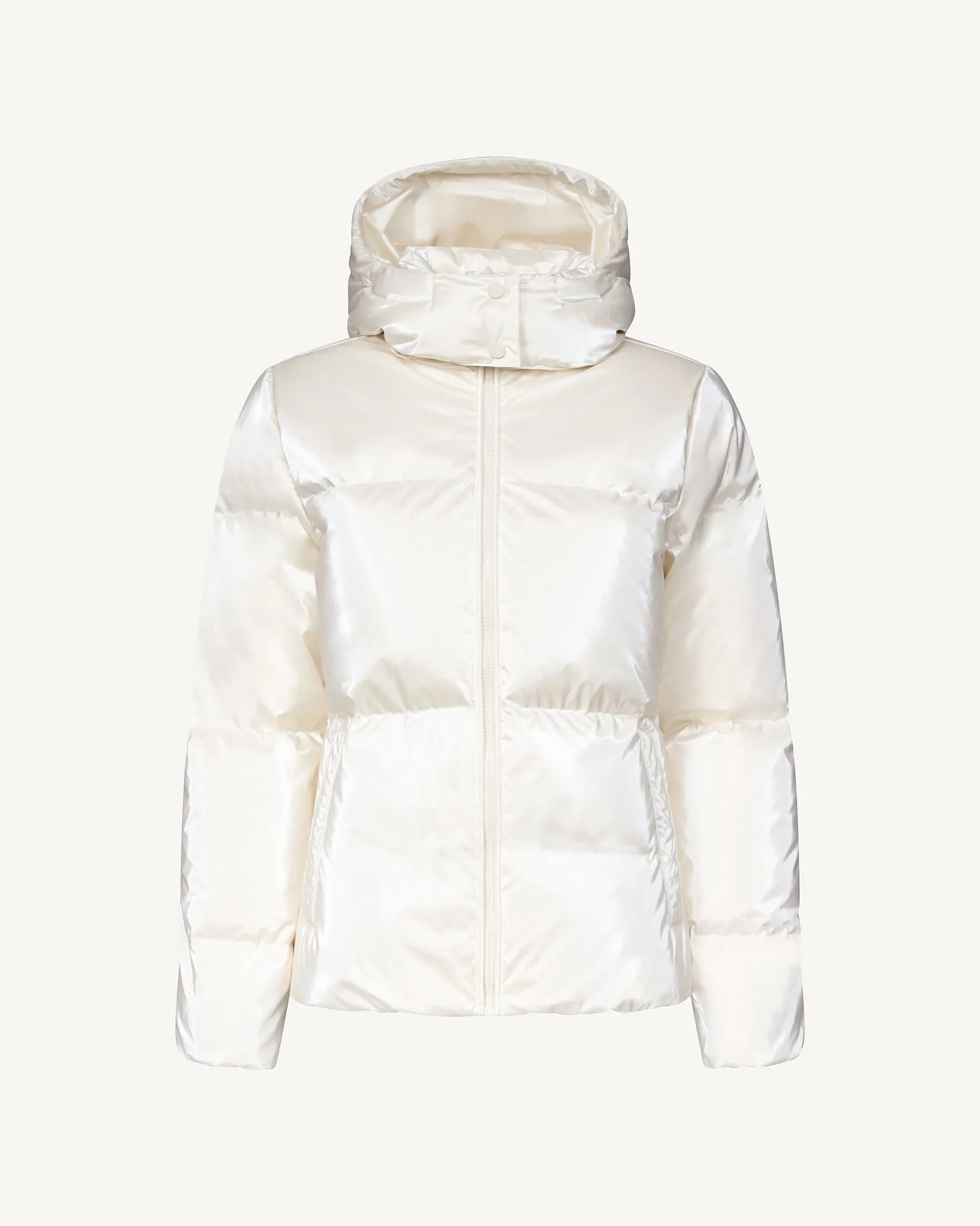 Pearl white Tanya Glossy Extreme Cold iridescent down jacket