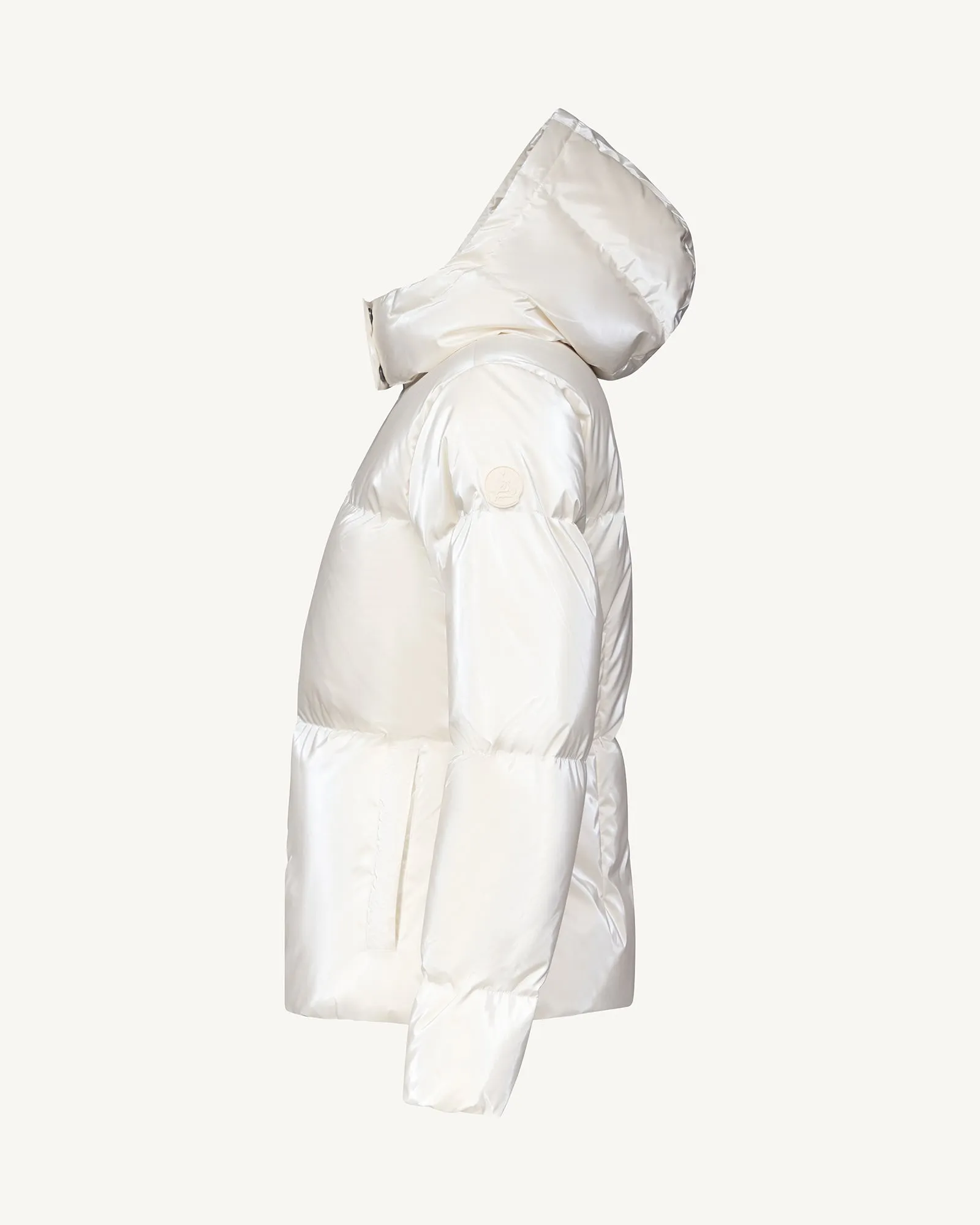 Pearl white Tanya Glossy Extreme Cold iridescent down jacket