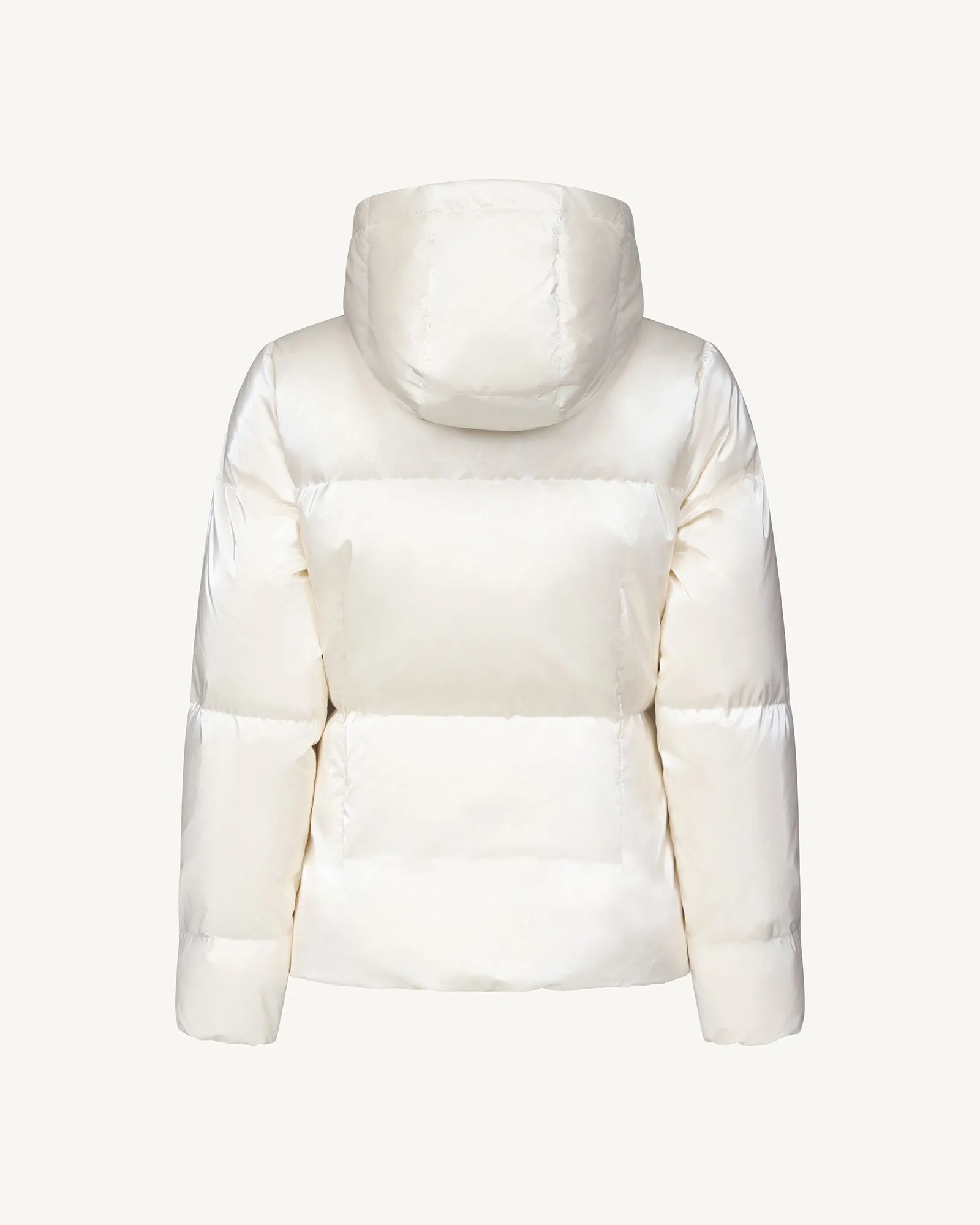 Pearl white Tanya Glossy Extreme Cold iridescent down jacket