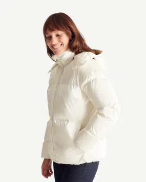 Pearl white Tanya Glossy Extreme Cold iridescent down jacket