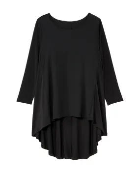 Piper Long Sleeve High Low Tunic | Black