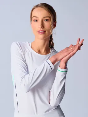 Piping Long Sleeve Top In Various Colors