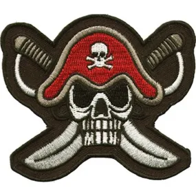 Pirate Captains Hat Skull and Crossbones Patch 7.5" x 9"