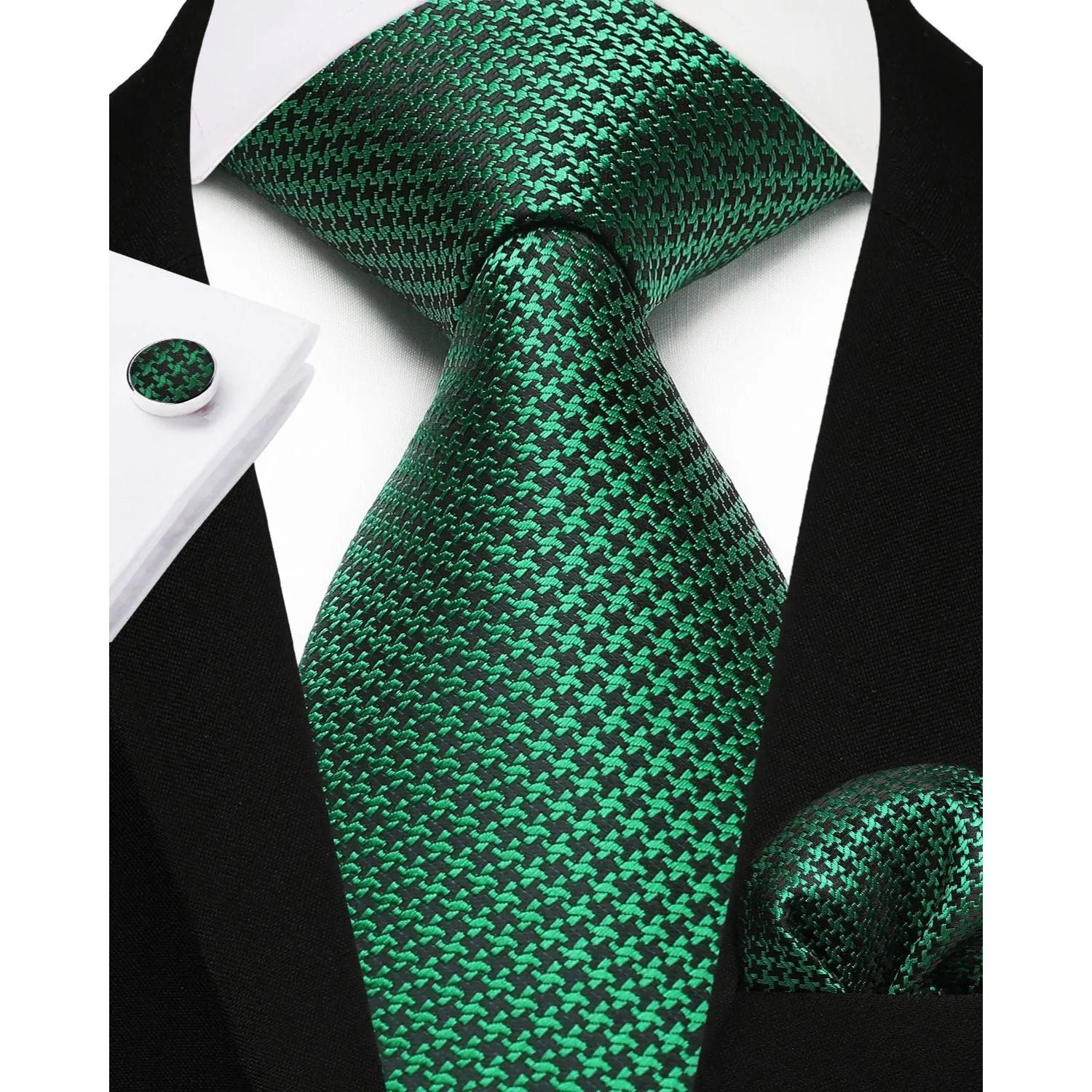 Plaid 4pc Suit Vest - GREEN