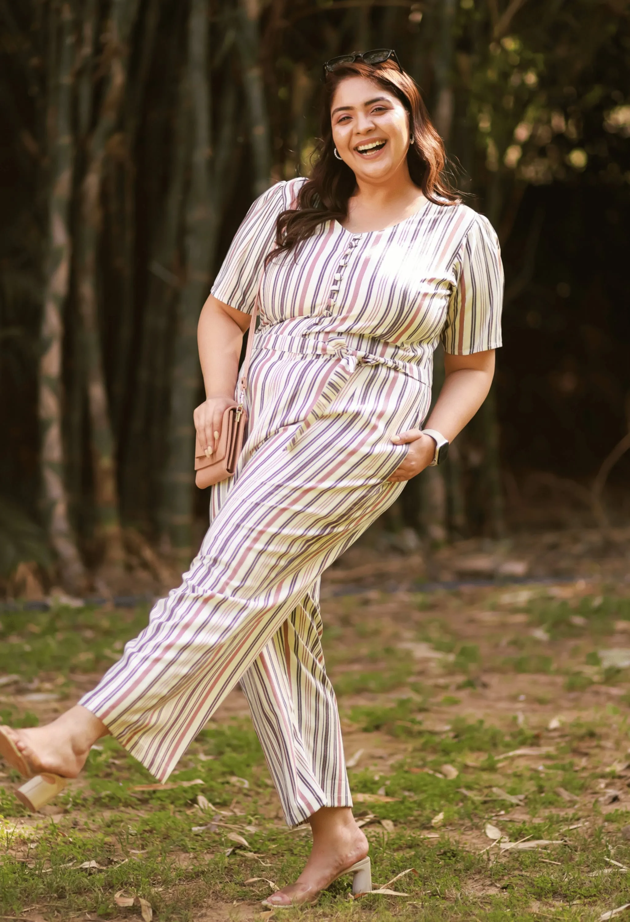 Plus Size Effortless Breezy Stripes Jumpsuit