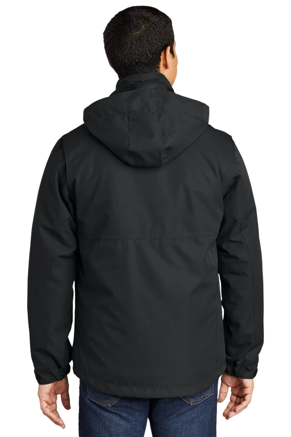 Port Authority Herringbone Customized 3-in-1 Parkas, Black