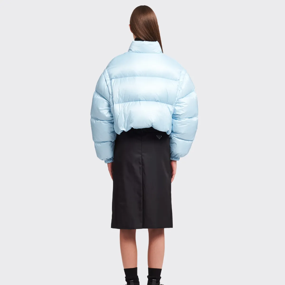 Re-Nylon cropped convertible down jacket