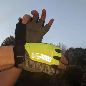 Reflective Fingerless Cycling Glove in Flo Lime