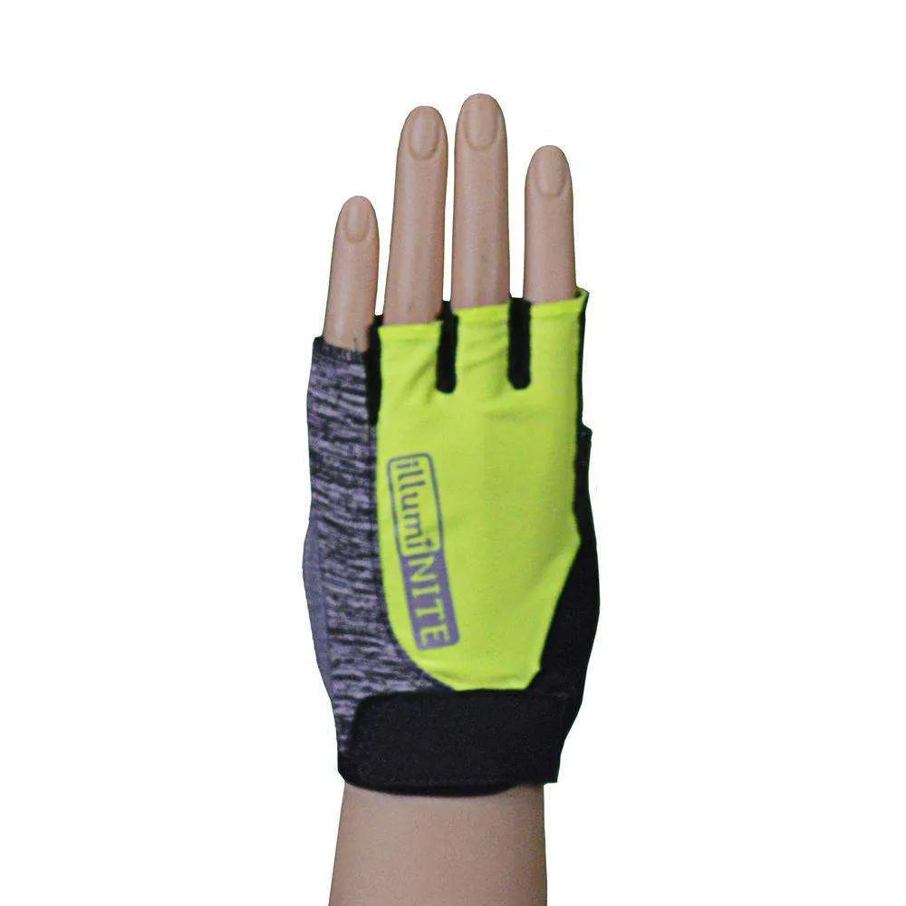 Reflective Fingerless Cycling Glove in Flo Lime