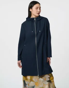 Relaxed Hooded Mid-Length Raincoat