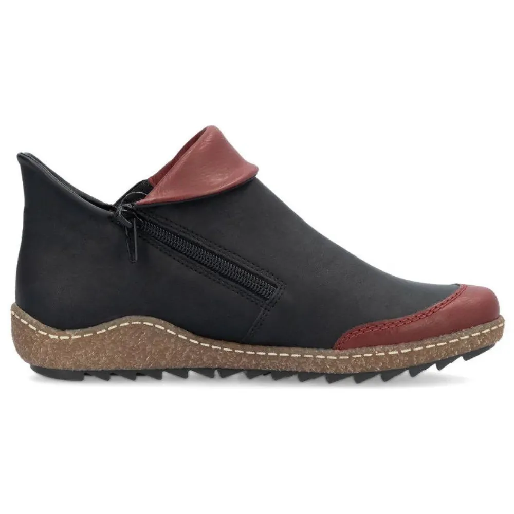 Rieker Liv 82 Wine/Black/Smoke Shoe (Women's)