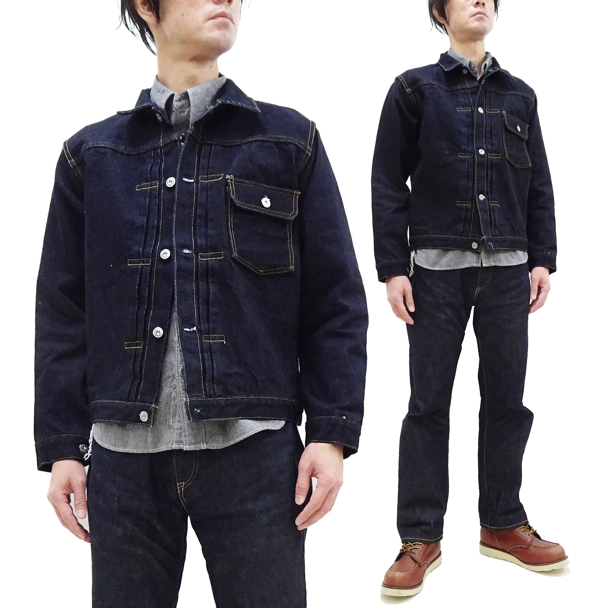 Samurai Jeans Denim Jacket Men's Type 1 Style 25 Oz. Denim Jean Jacket S551XX25oz-25th One-Wash