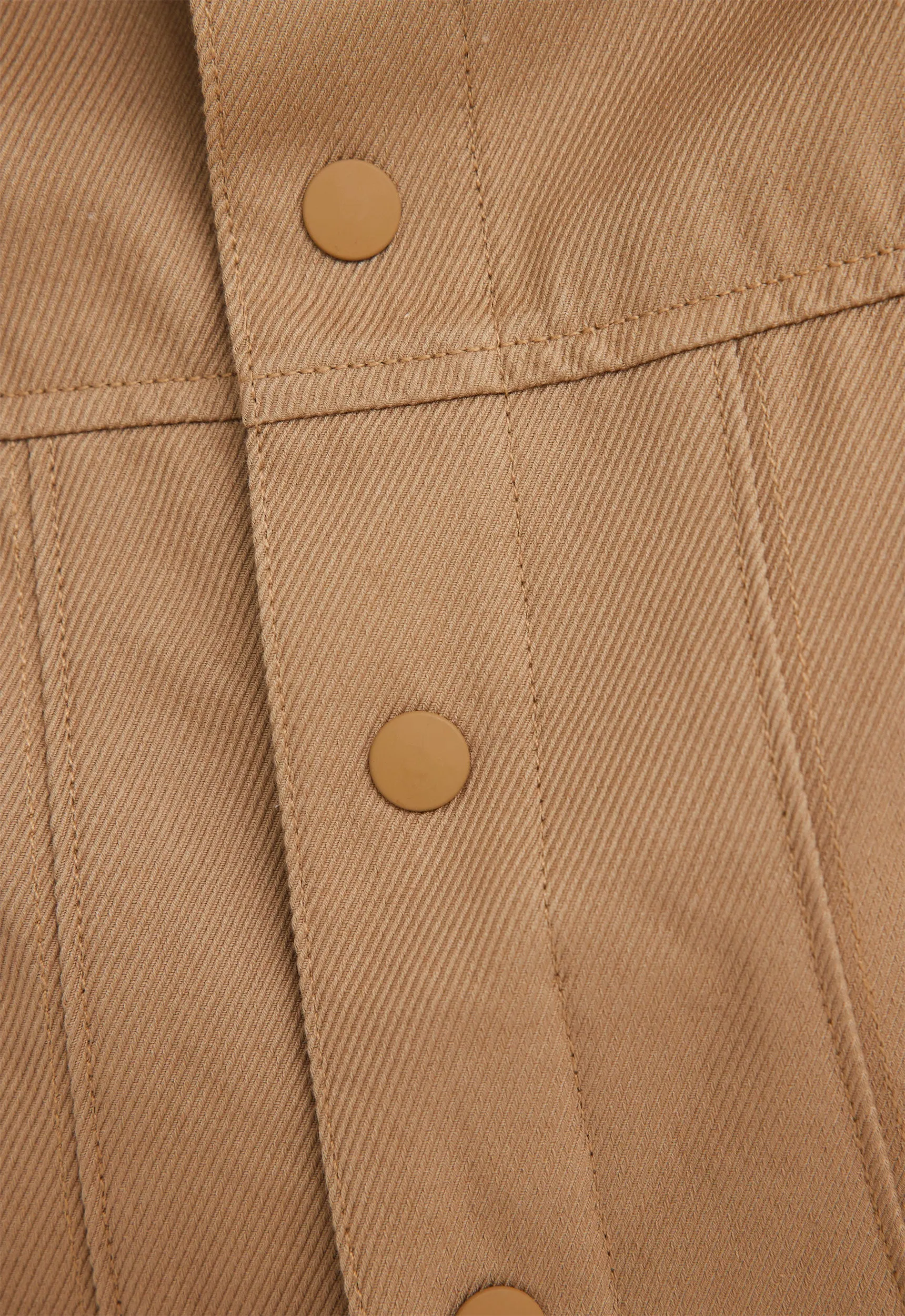 Shako Cropped Denim Jacket in Camel Neutral