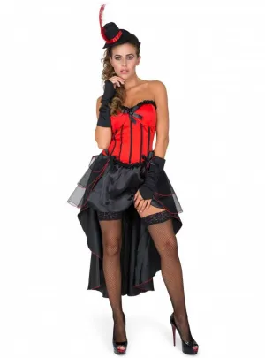 Showgirl Womens Plus Size Red and Black Burlesque Costume