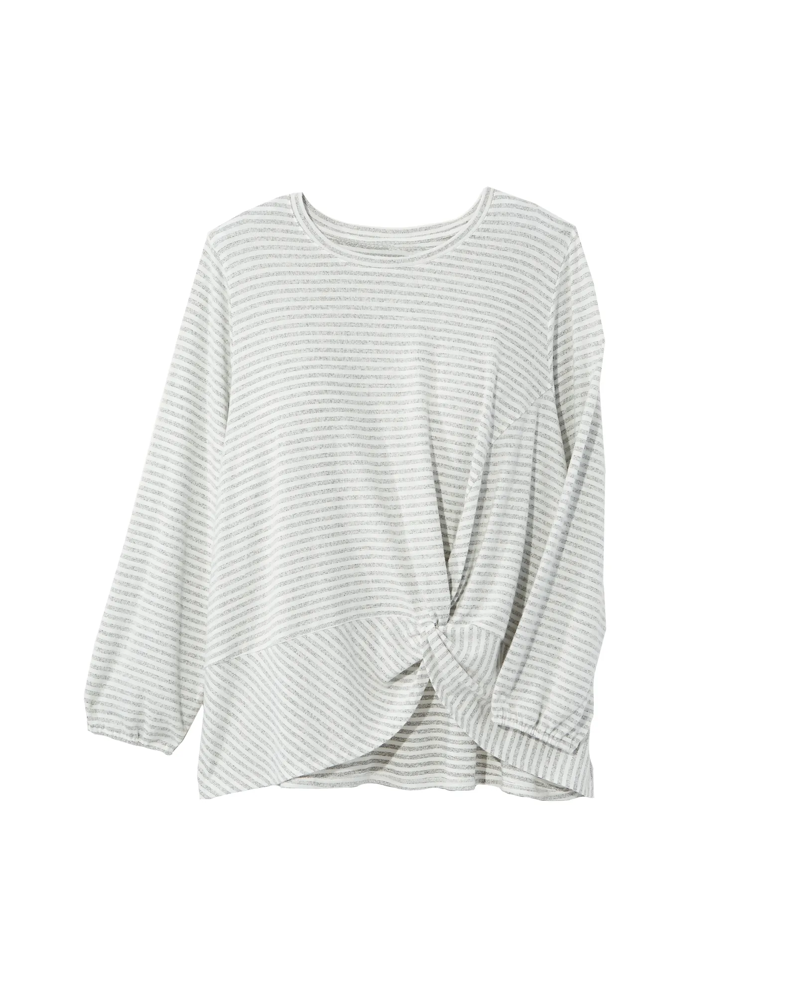 Sienna Side Knot Top | White / Light Grey