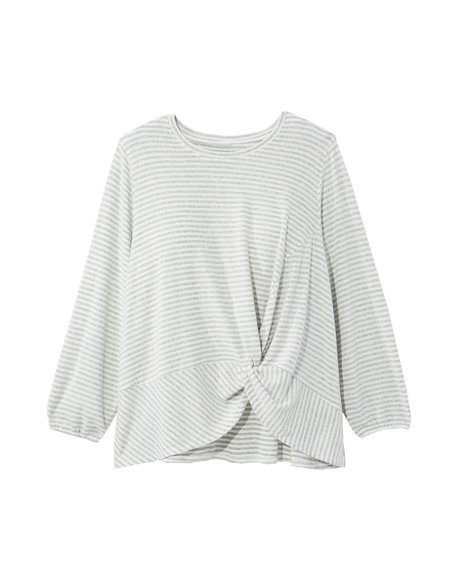 Sienna Side Knot Top | White / Light Grey