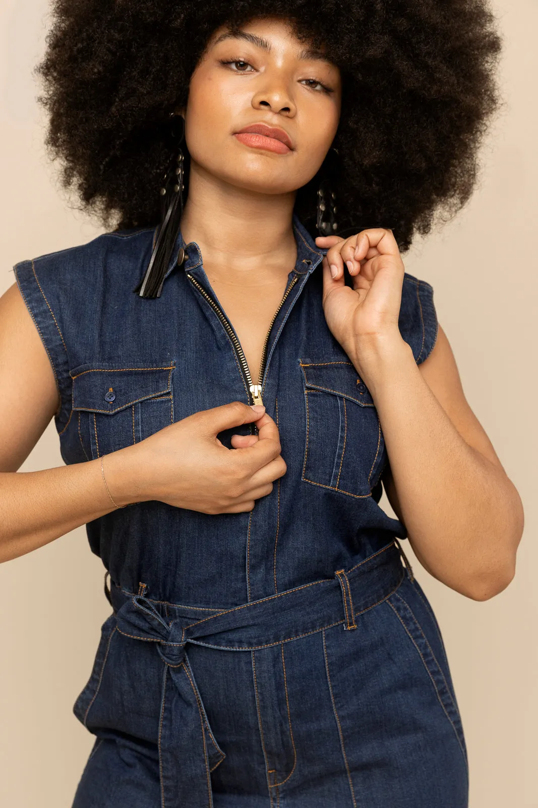 Sleeveless Denim Jumpsuit (Re-Mixed)