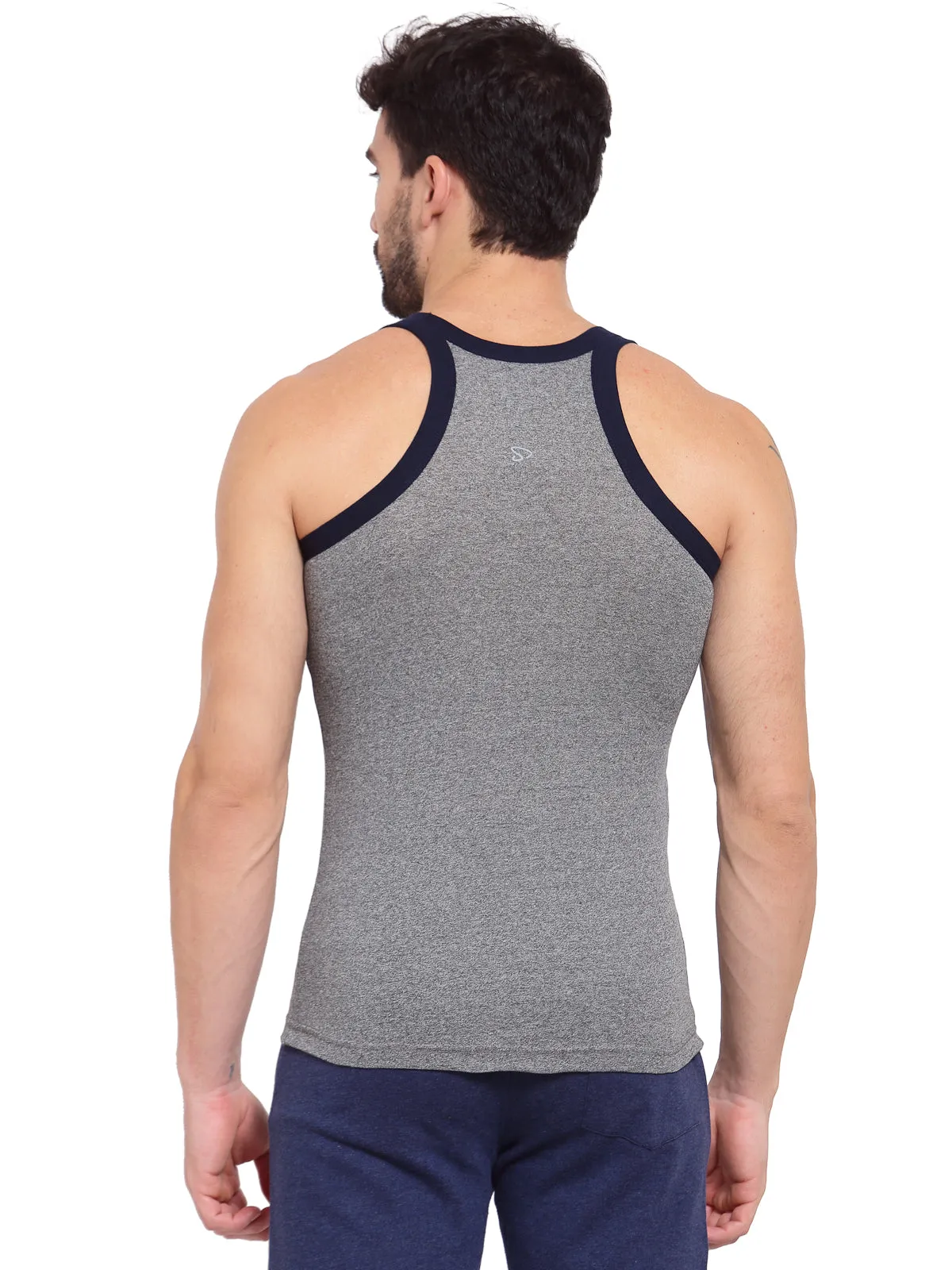 Sporto Men's Cotton Gym Vest - Grey Jaspe