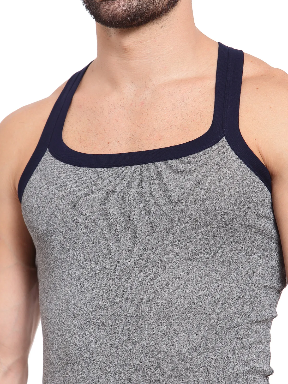 Sporto Men's Cotton Gym Vest - Grey Jaspe