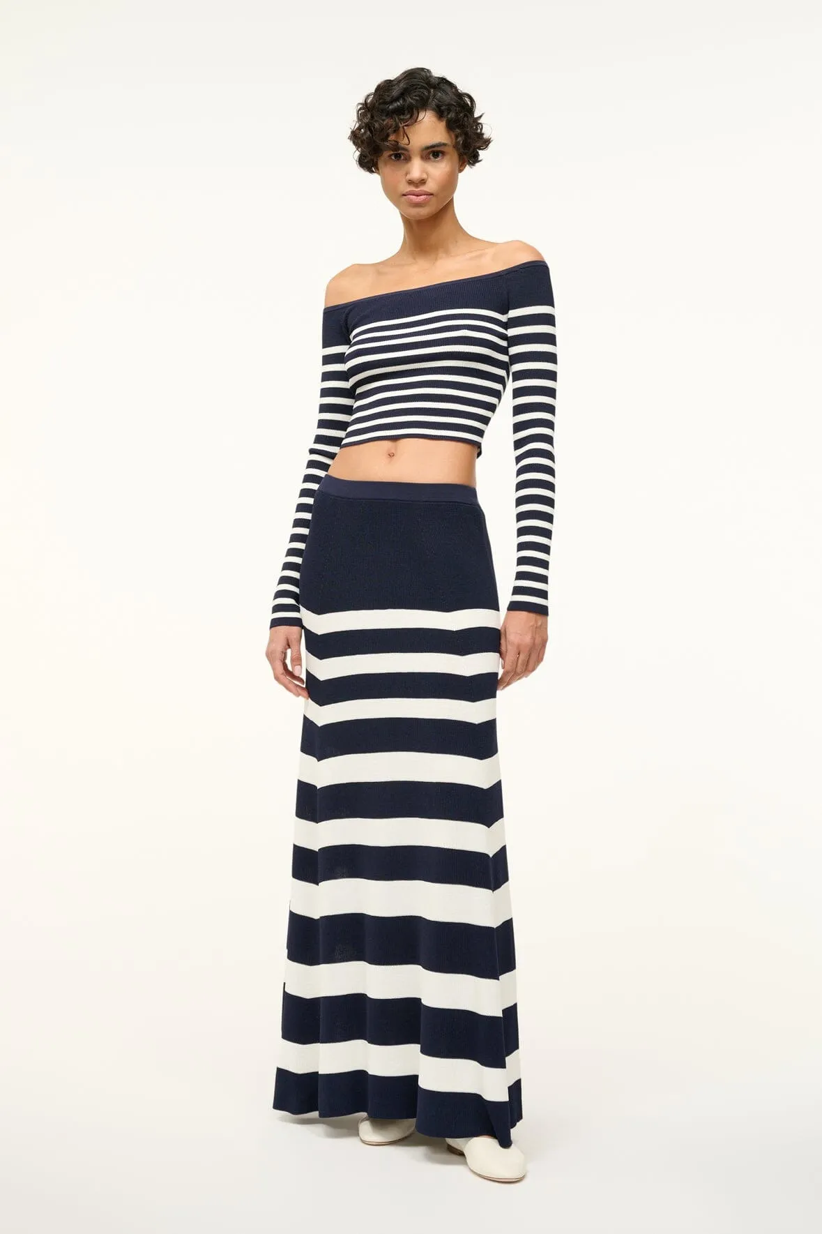 SWIRLING SKIRT | NAVY WHITE