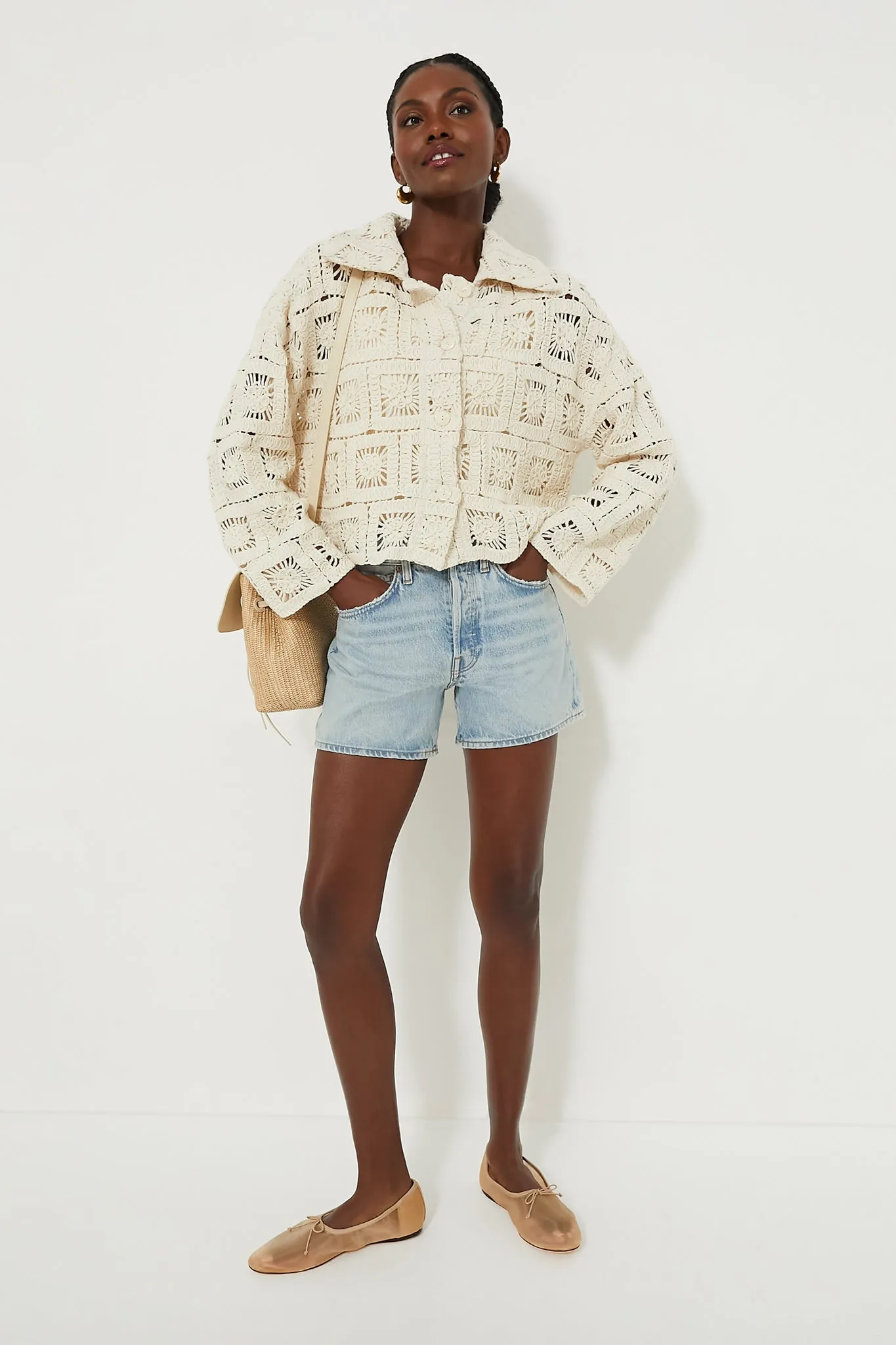 Tan Crochet Perry Jacket