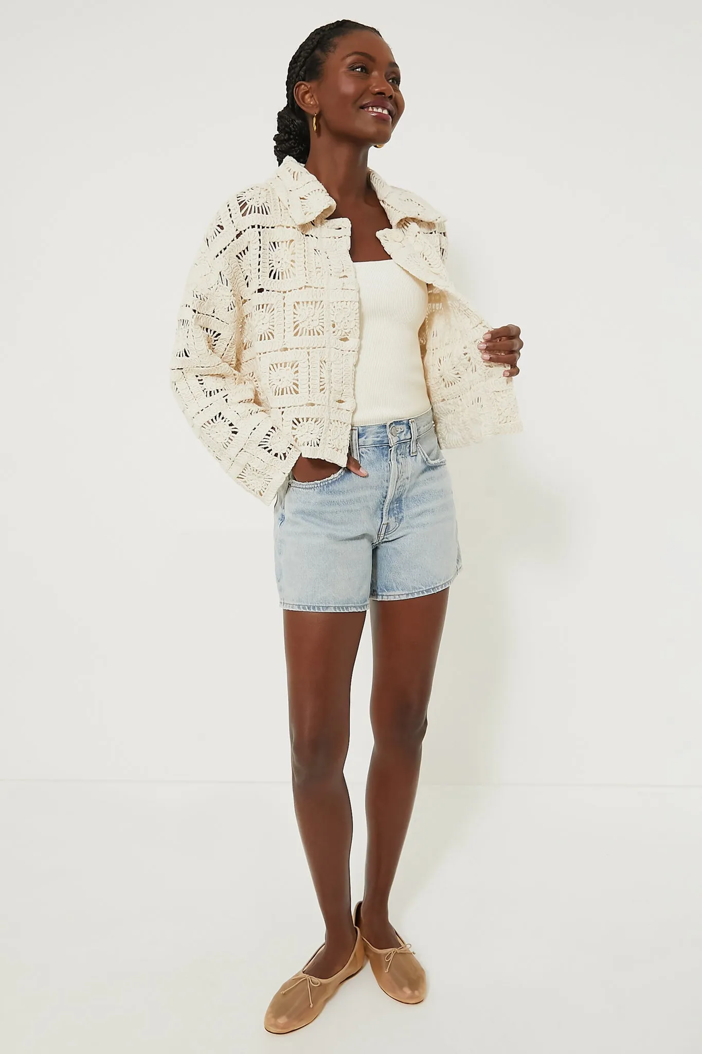 Tan Crochet Perry Jacket