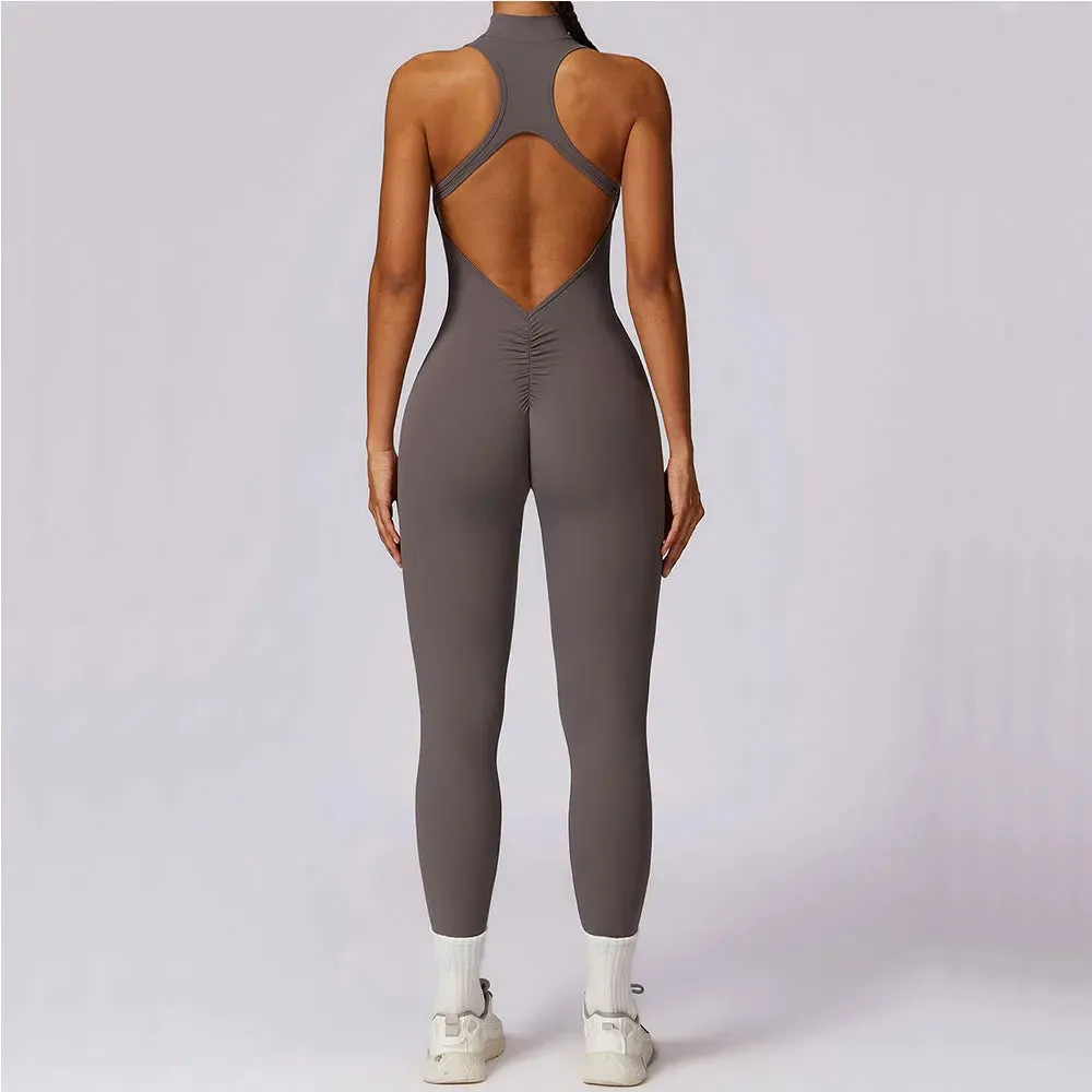 Trendy Yoga Hollow Out Jumpsuit