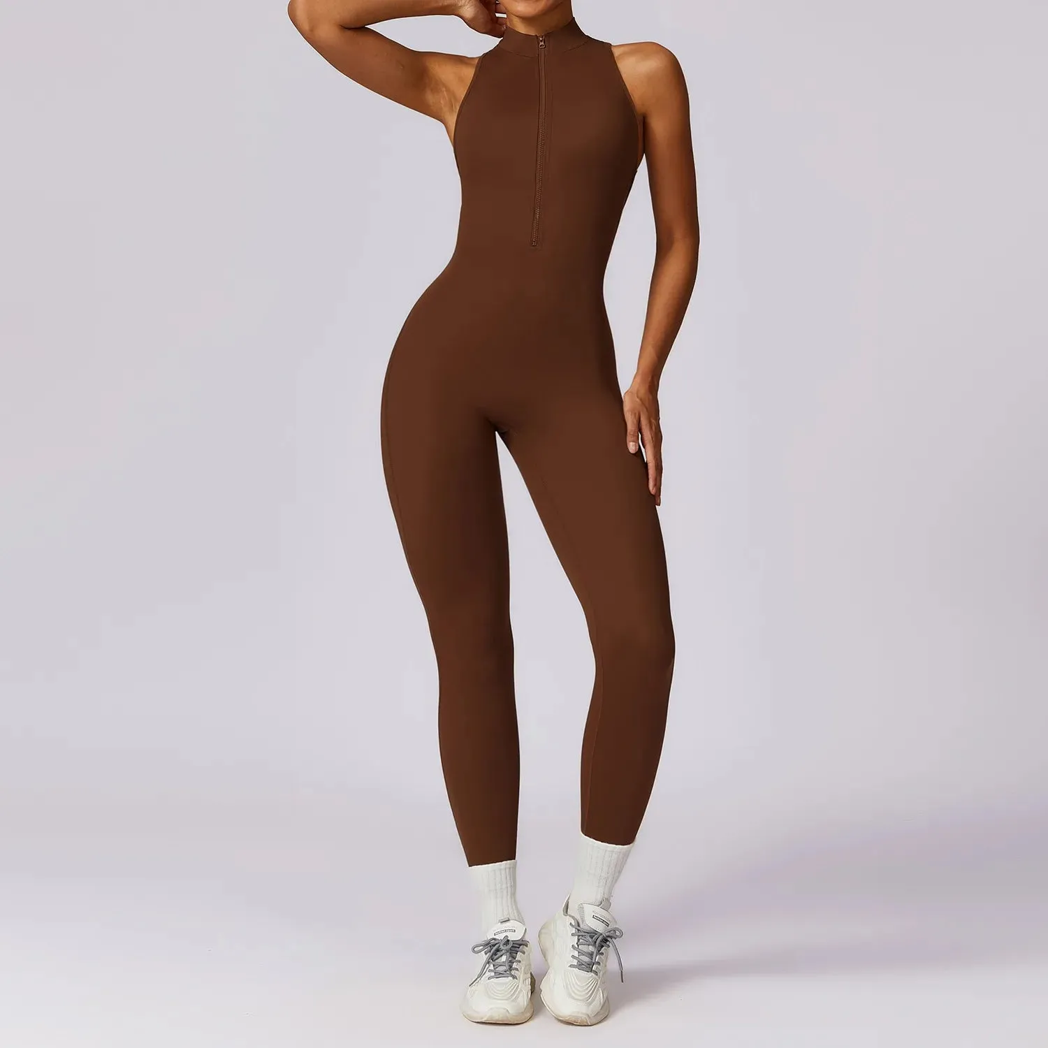 Trendy Yoga Hollow Out Jumpsuit