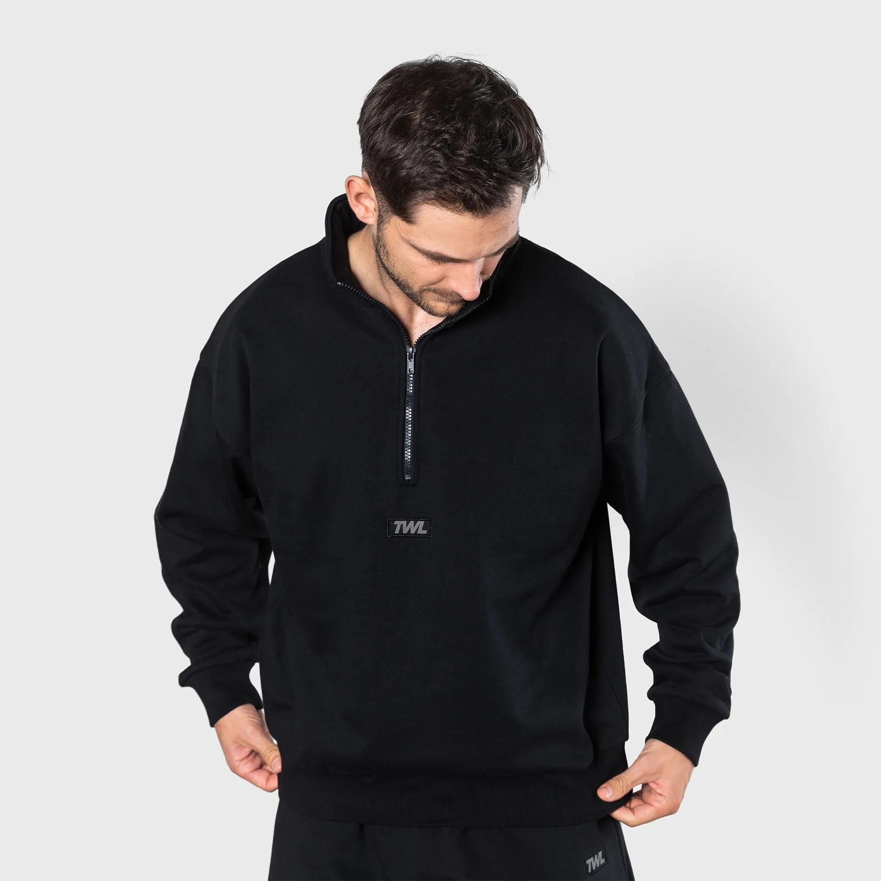 TWL - ALTITUDE 1/4 ZIP SWEATER - BLACK