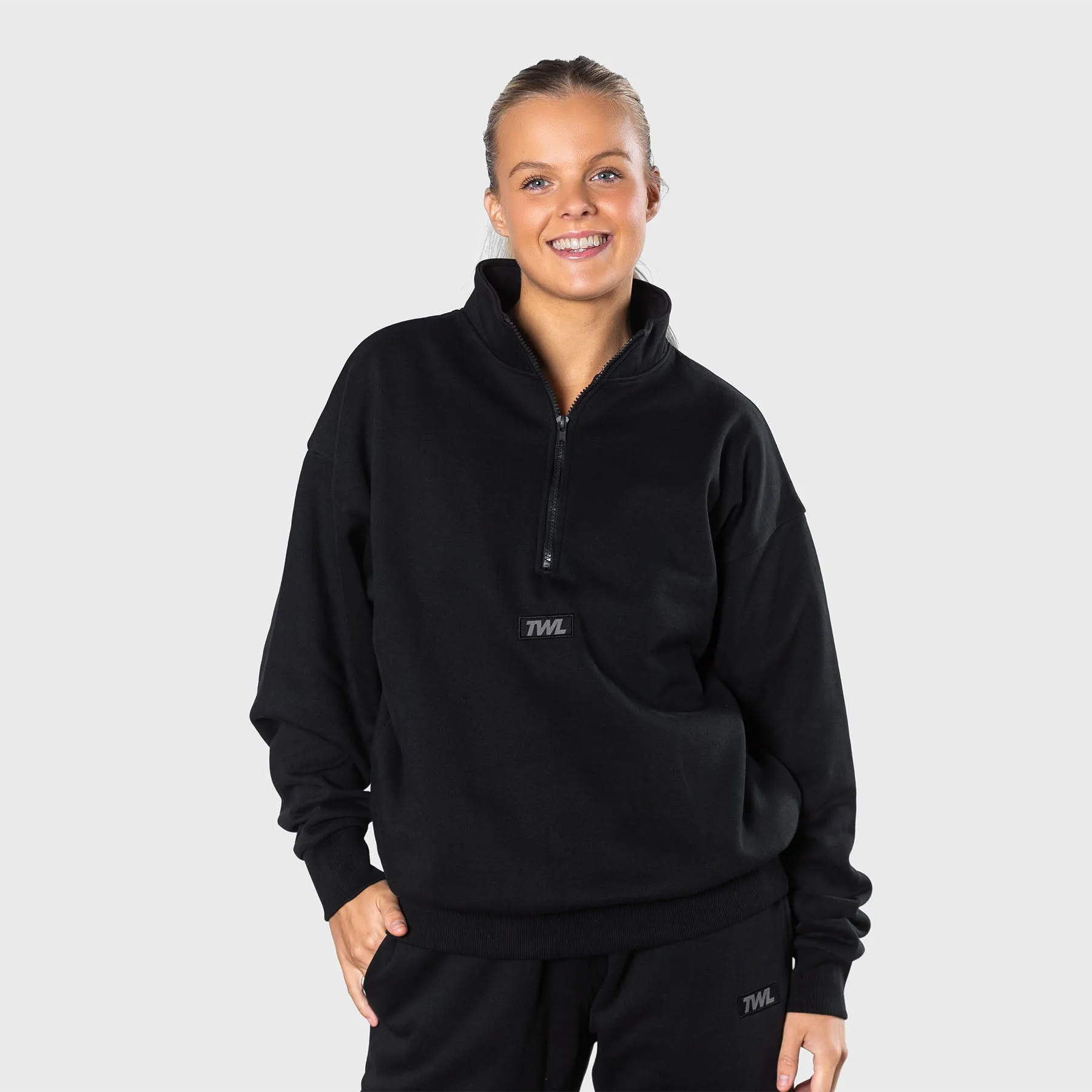 TWL - ALTITUDE 1/4 ZIP SWEATER - BLACK